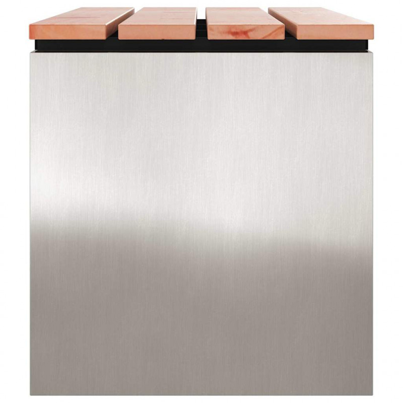 Ławka ogrodowa Srebrny 80 x 40 x 43 cm stal nierdzewna