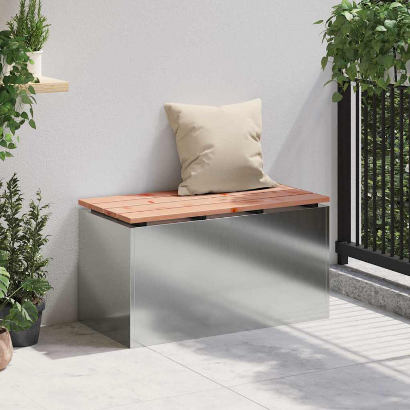 Ławka ogrodowa Srebrny 80 x 40 x 43 cm Stal galwanizowana