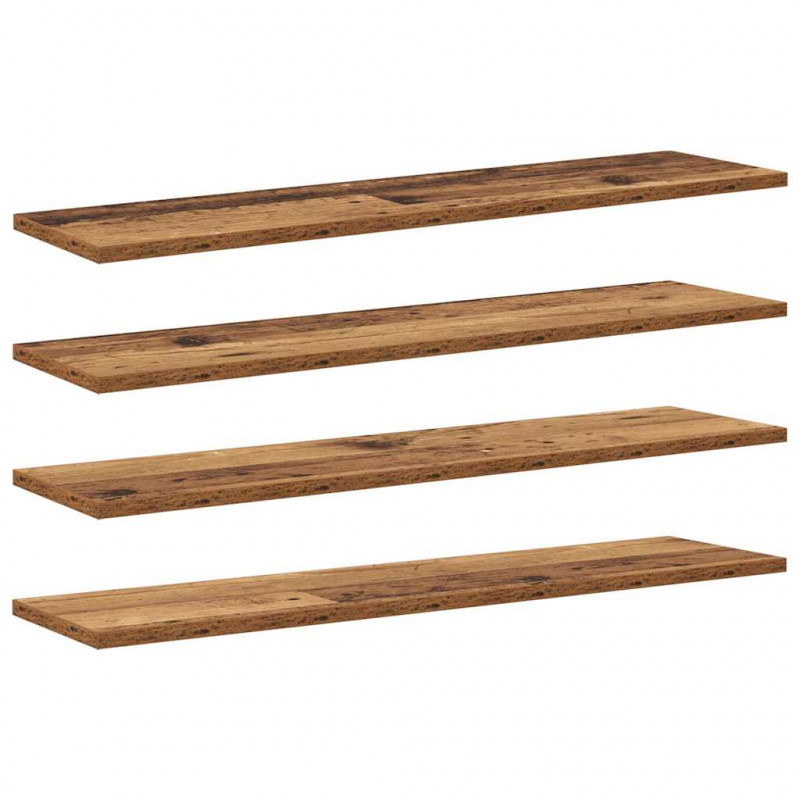 Półka na książki 4 pcs Brązowy 80 x 20 x 1,5 cm