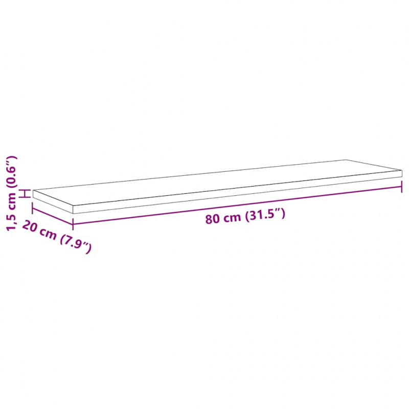 Półka na książki 4 pcs Brązowy 80 x 20 x 1,5 cm