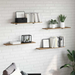 Półka na książki 4 pcs Brązowy 80 x 20 x 1,5 cm