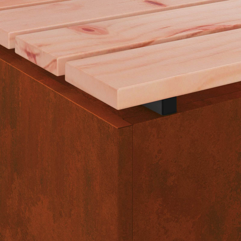 Ławka ogrodowa Rdzawy 80 x 40 x 43 cm stal kortenowska