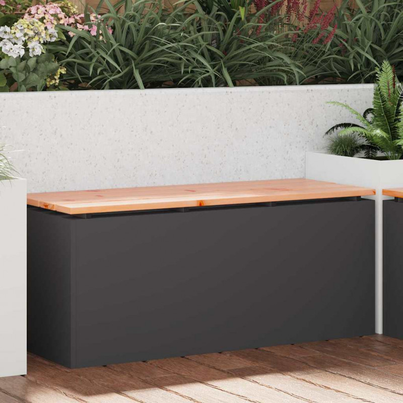 Ławka ogrodowa Czarny 100 x 40 x 43 cm Stal