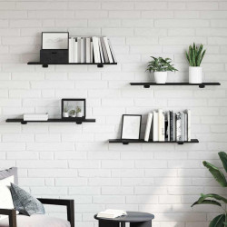 Półka na książki 4 pcs Czarny 80 x 20 x 1,5 cm