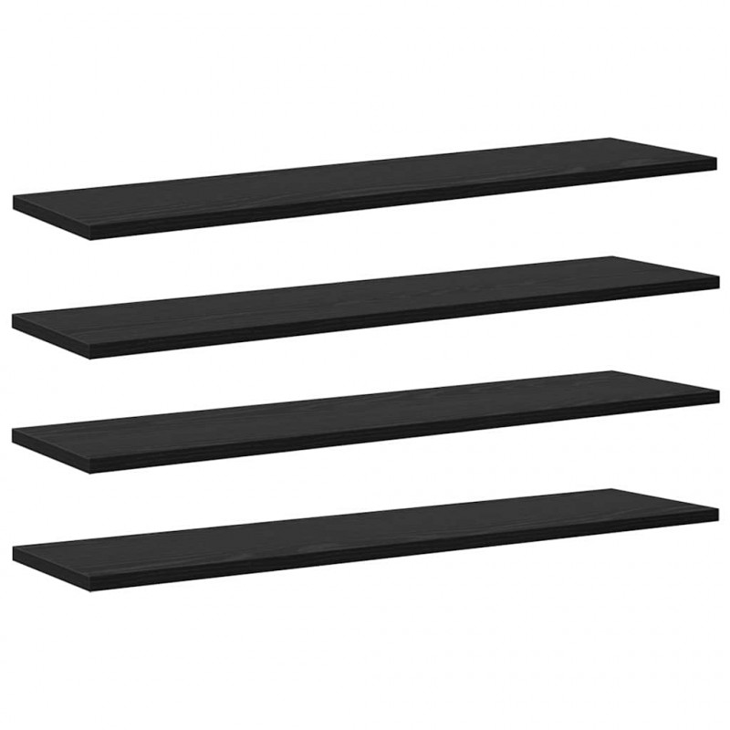 Półka na książki 4 pcs Czarny 80 x 20 x 1,5 cm