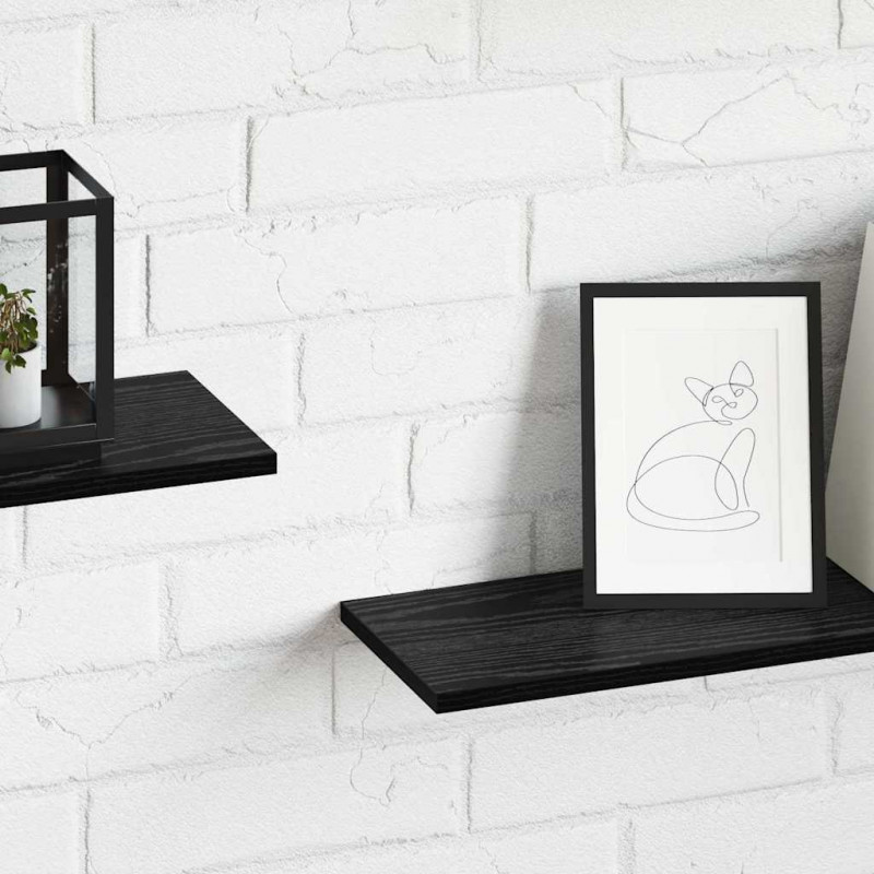 Półka na książki 4 pcs Czarny 80 x 20 x 1,5 cm