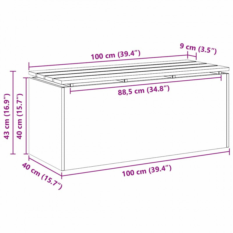 Ławka ogrodowa Czarny 100 x 40 x 43 cm Stal