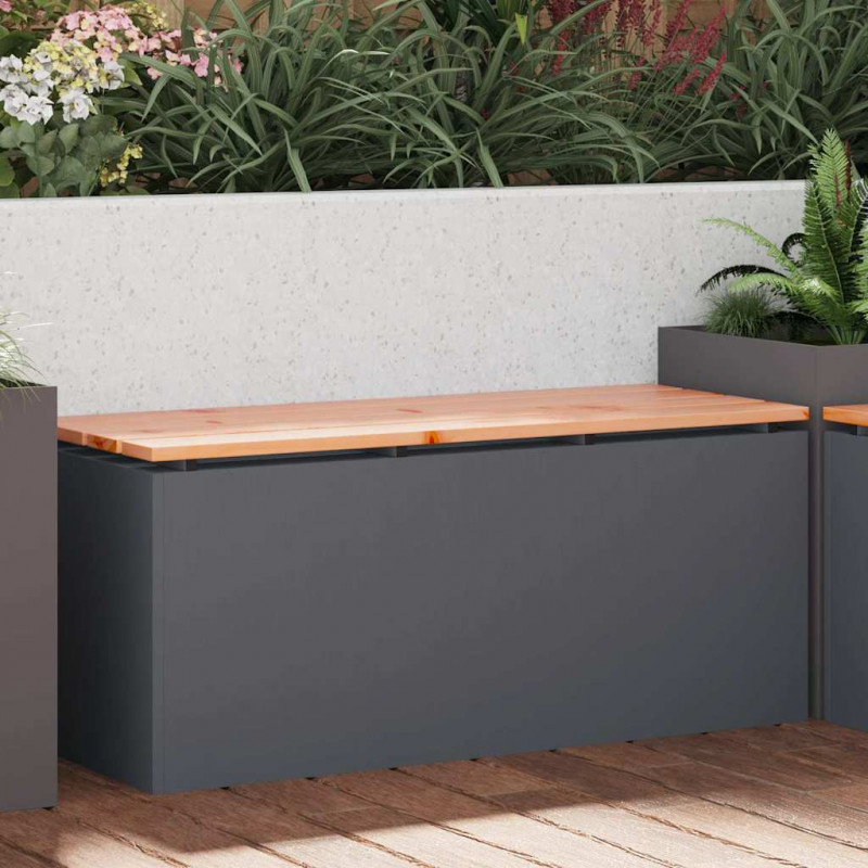 Ławka ogrodowa Antracyt 100 x 40 x 43 cm Stal