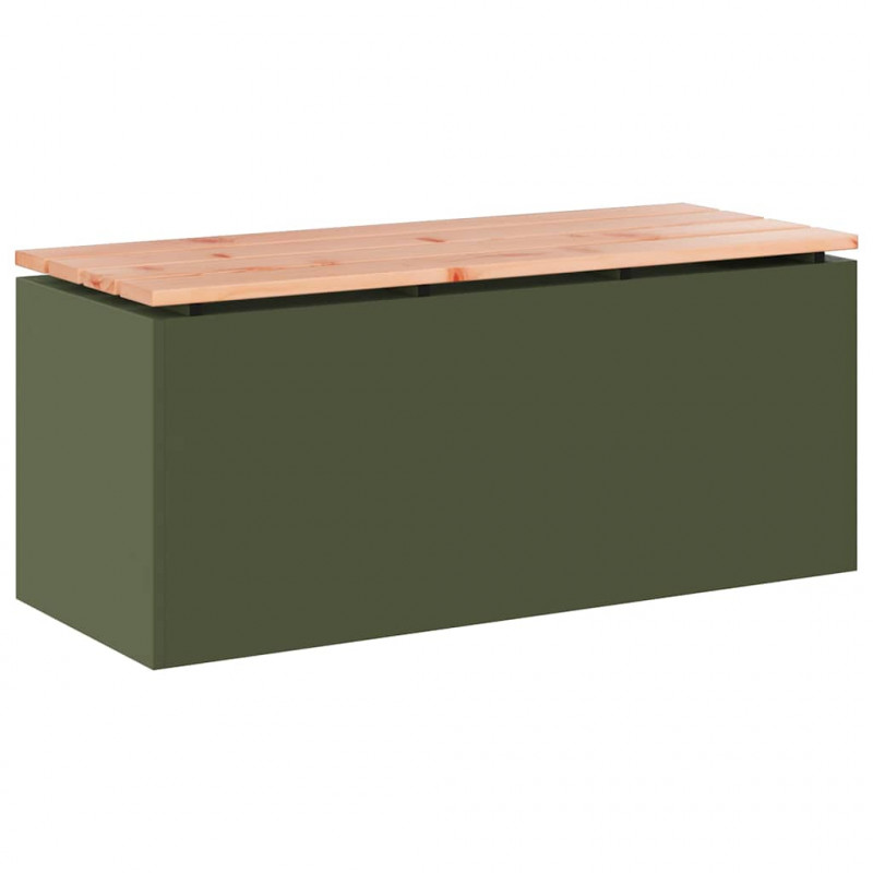 Ławka ogrodowa oliwkowy 100 x 40 x 43 cm Stal