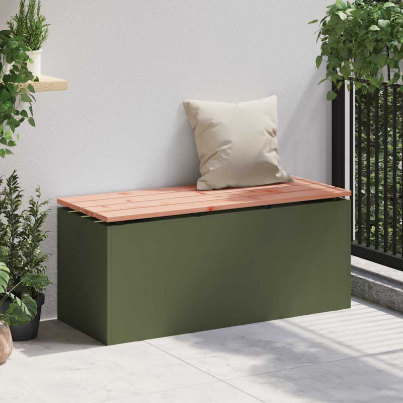Ławka ogrodowa oliwkowy 100 x 40 x 43 cm Stal