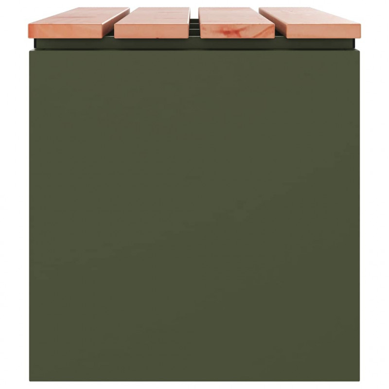 Ławka ogrodowa oliwkowy 100 x 40 x 43 cm Stal
