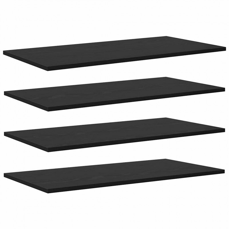 Półka na książki 4 pcs Czarny 80 x 40 x 1,5 cm
