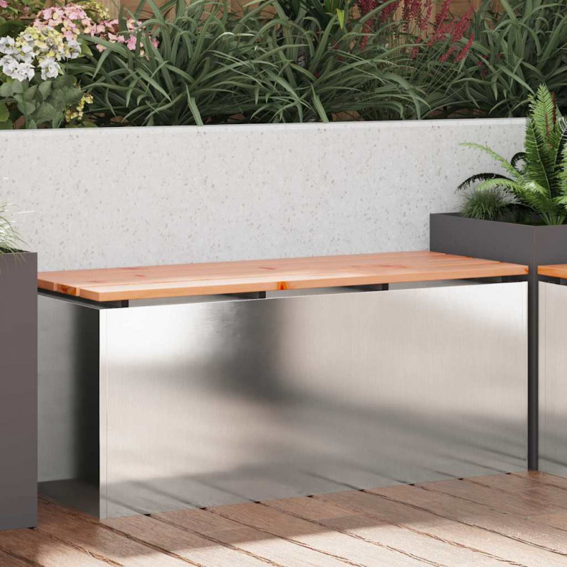 Ławka ogrodowa Srebrny 100 x 40 x 43 cm stal nierdzewna