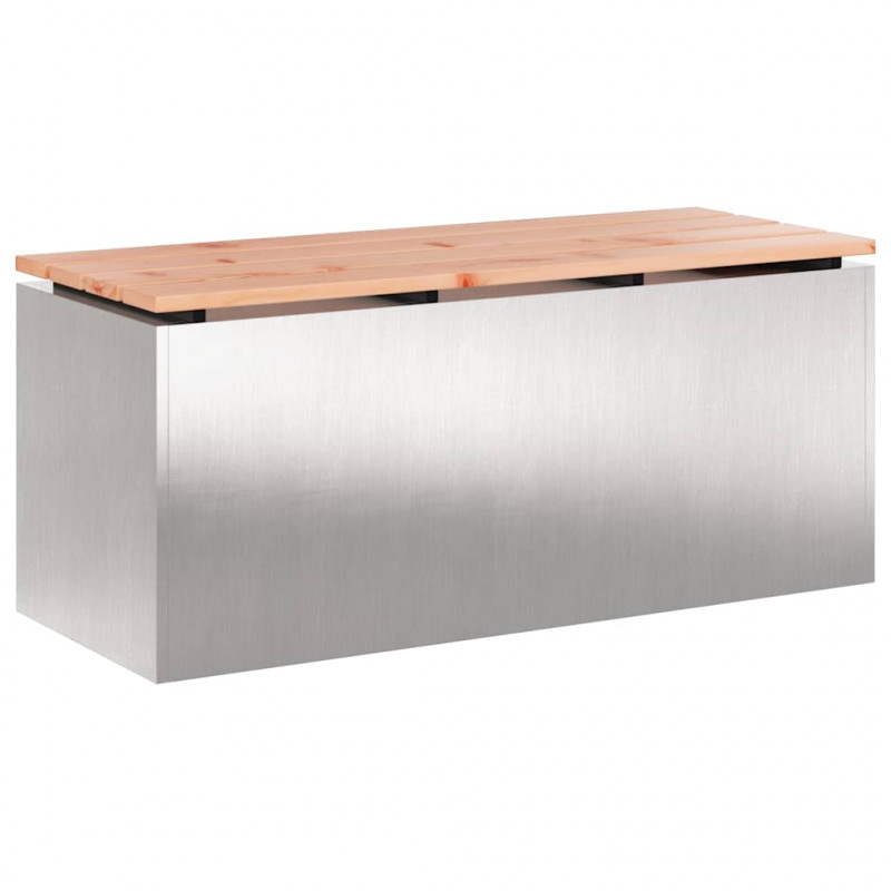 Ławka ogrodowa Srebrny 100 x 40 x 43 cm stal nierdzewna
