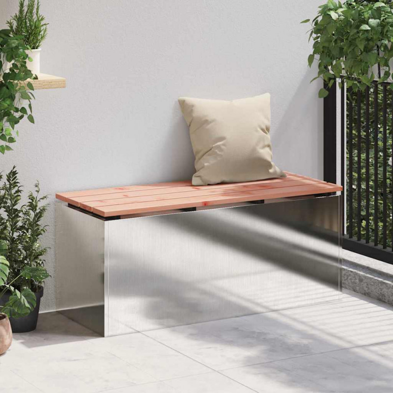 Ławka ogrodowa Srebrny 100 x 40 x 43 cm stal nierdzewna
