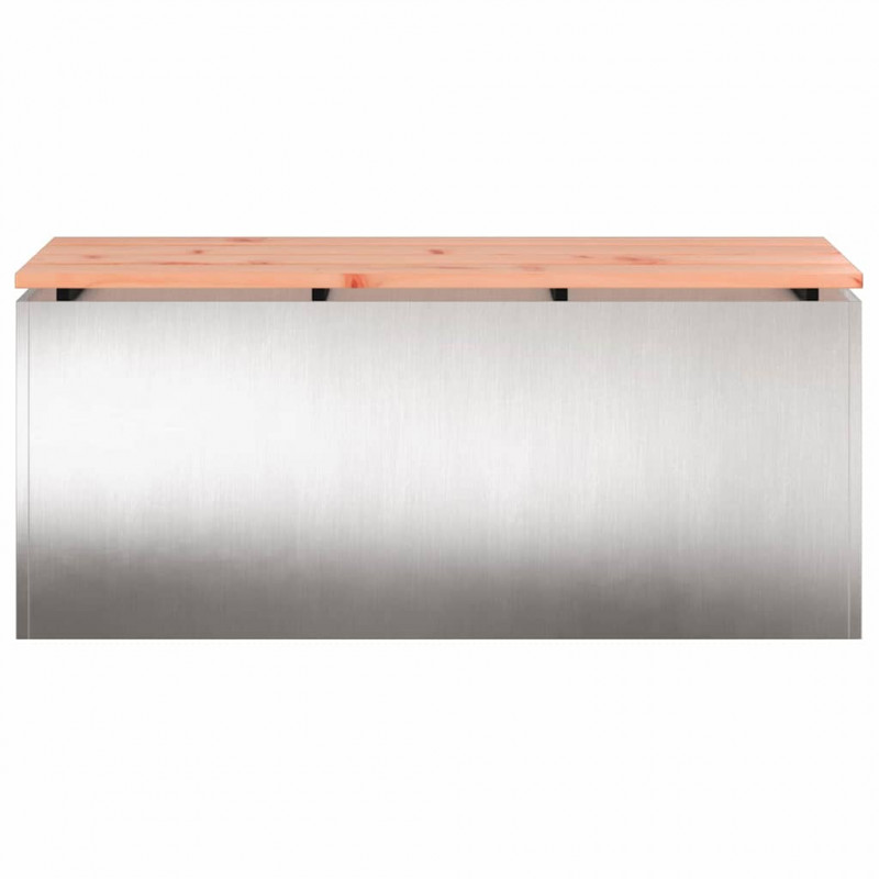 Ławka ogrodowa Srebrny 100 x 40 x 43 cm stal nierdzewna