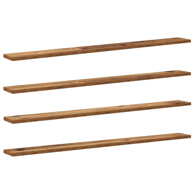 Półka na książki 4 pcs Brązowy 100 x 10 x 1,5 cm