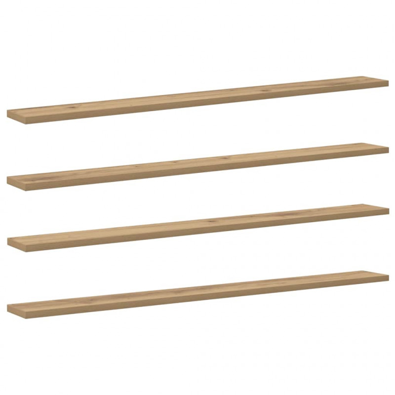 Półka na książki 4 pcs Brązowy 100 x 10 x 1,5 cm