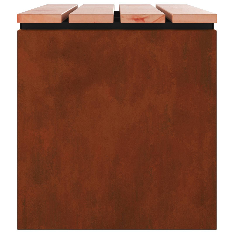 Ławka ogrodowa Rdzawy 100 x 40 x 43 cm stal kortenowska