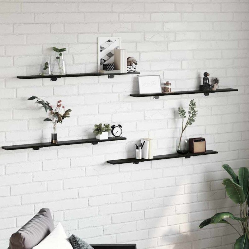Półka na książki 4 pcs Czarny 100 x 10 x 1,5 cm