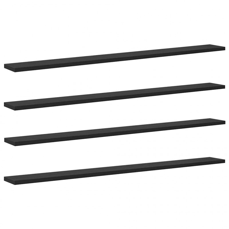 Półka na książki 4 pcs Czarny 100 x 10 x 1,5 cm