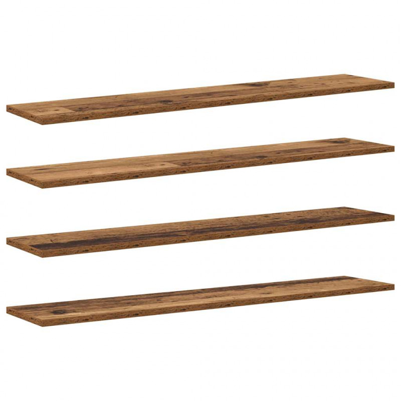 Półka na książki 4 pcs Brązowy 100 x 20 x 1,5 cm
