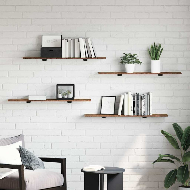 Półka na książki 4 pcs Brązowy 100 x 20 x 1,5 cm