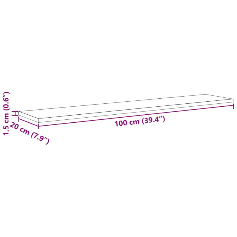 Półka na książki 4 pcs Brązowy 100 x 20 x 1,5 cm