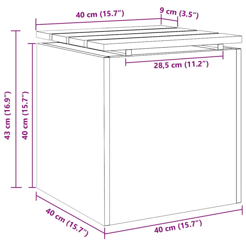 Ławka ogrodowa Biały 40 x 40 x 43 cm Stal