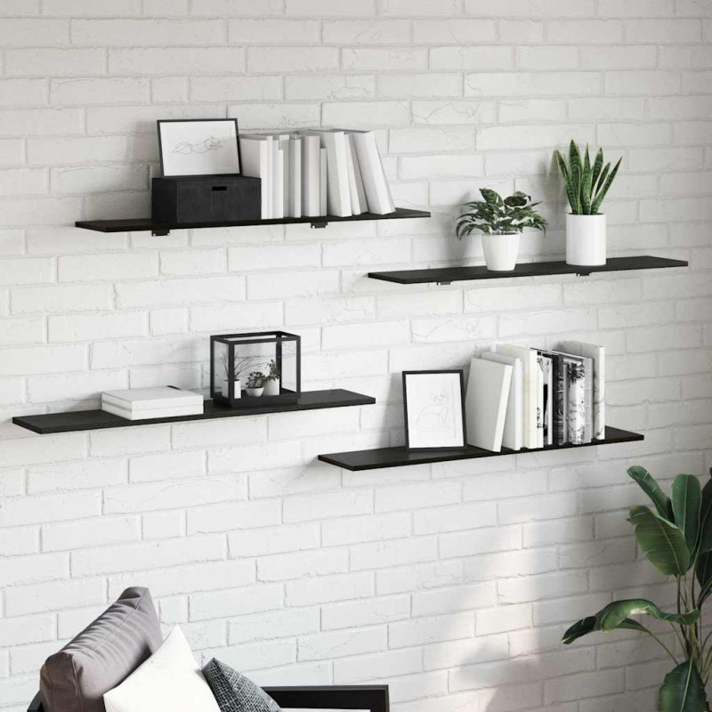Półka na książki 4 pcs Czarny 100 x 20 x 1,5 cm