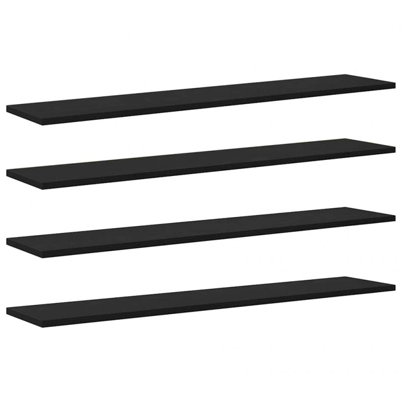 Półka na książki 4 pcs Czarny 100 x 20 x 1,5 cm
