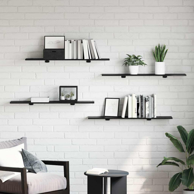 Półka na książki 4 pcs Czarny 100 x 20 x 1,5 cm