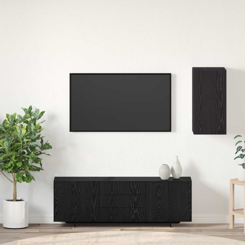 Szafka na Telewizor na Ścianę Czarny Dąb 30,5 x 30 x 60 cm