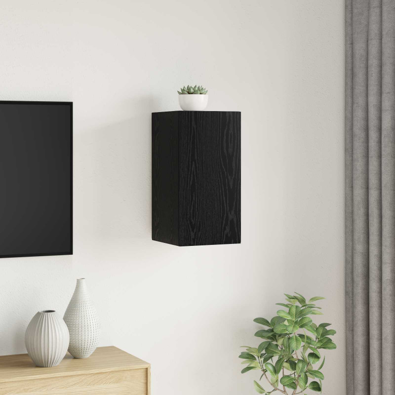 Szafka na Telewizor na Ścianę Czarny Dąb 30,5 x 30 x 60 cm