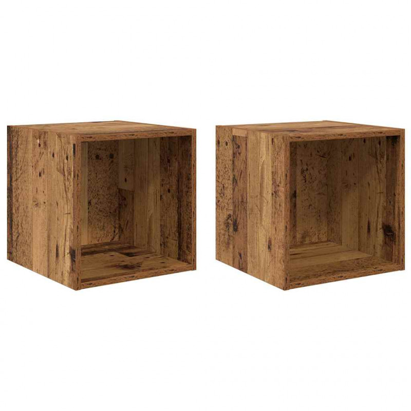 Szafka ścienna z półką 2 pcs Stare drewno 37 x 37 x 37 cm