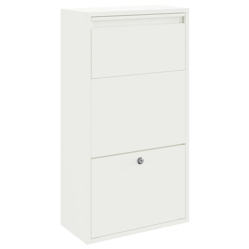 Skrzynka na przesyłki z drzwiami Biały 44 x 22 x 82 cm Stal