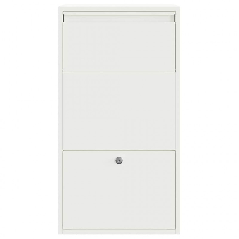 Skrzynka na przesyłki z drzwiami Biały 44 x 22 x 82 cm Stal