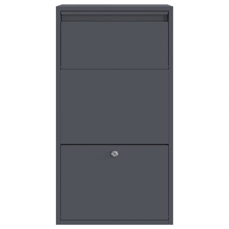 Skrzynka na przesyłki z drzwiami Antracyt 44 x 22 x 82 cm Stal
