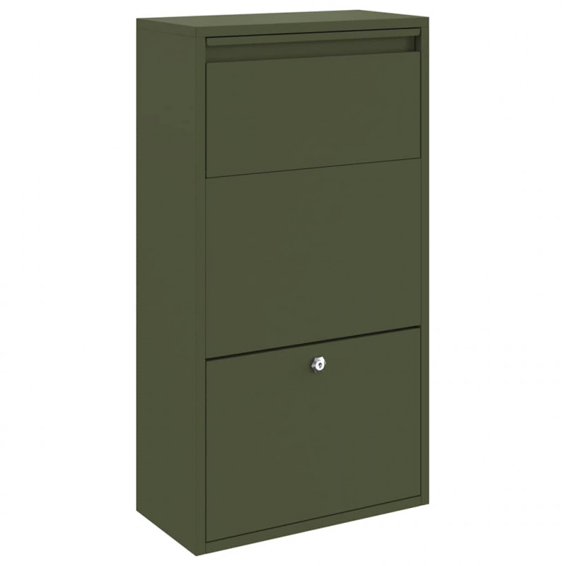Skrzynka na przesyłki Zielony oliwkowy 44 x 22 x 82 cm Stal