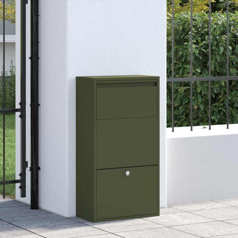 Skrzynka na przesyłki Zielony oliwkowy 44 x 22 x 82 cm Stal