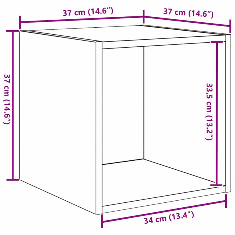 Szafka ścienna z półką 2 pcs Dąb rzemieślniczy 37 x 37 x 37 cm