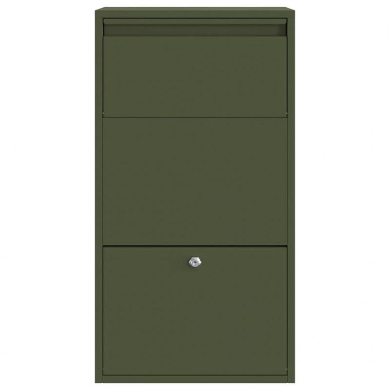 Skrzynka na przesyłki Zielony oliwkowy 44 x 22 x 82 cm Stal