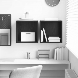 Szafka ścienna z półką 2 pcs Czarny Dąb 37 x 37 x 37 cm
