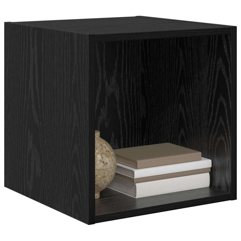 Szafka ścienna z półką 2 pcs Czarny Dąb 37 x 37 x 37 cm