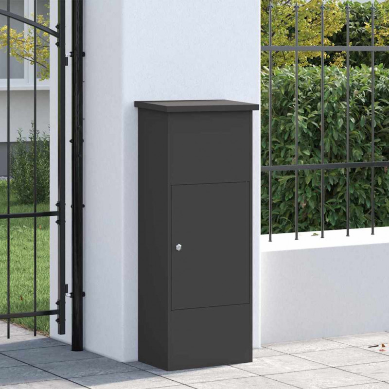 Skrzynka na przesyłki Czarny 44,5 x 29 x 110,5 cm Stal