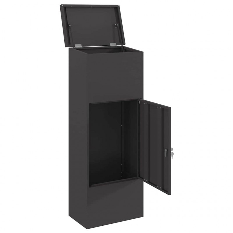 Skrzynka na przesyłki Czarny 44,5 x 29 x 110,5 cm Stal