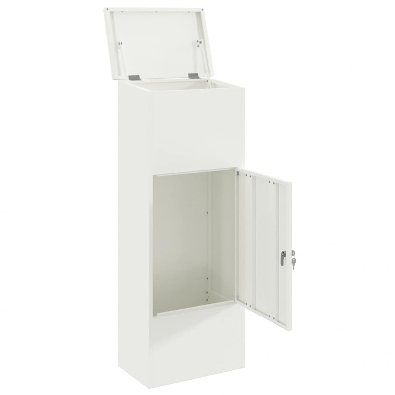 Skrzynka na przesyłki Z blokadą Biały 44,5 x 29 x 110,5 cm Stal