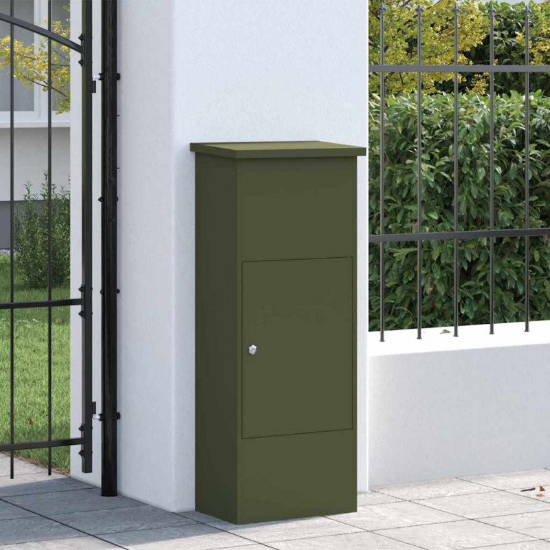 Skrzynka na przesyłki oliwkowy 44,5 x 29 x 110,5 cm Stal
