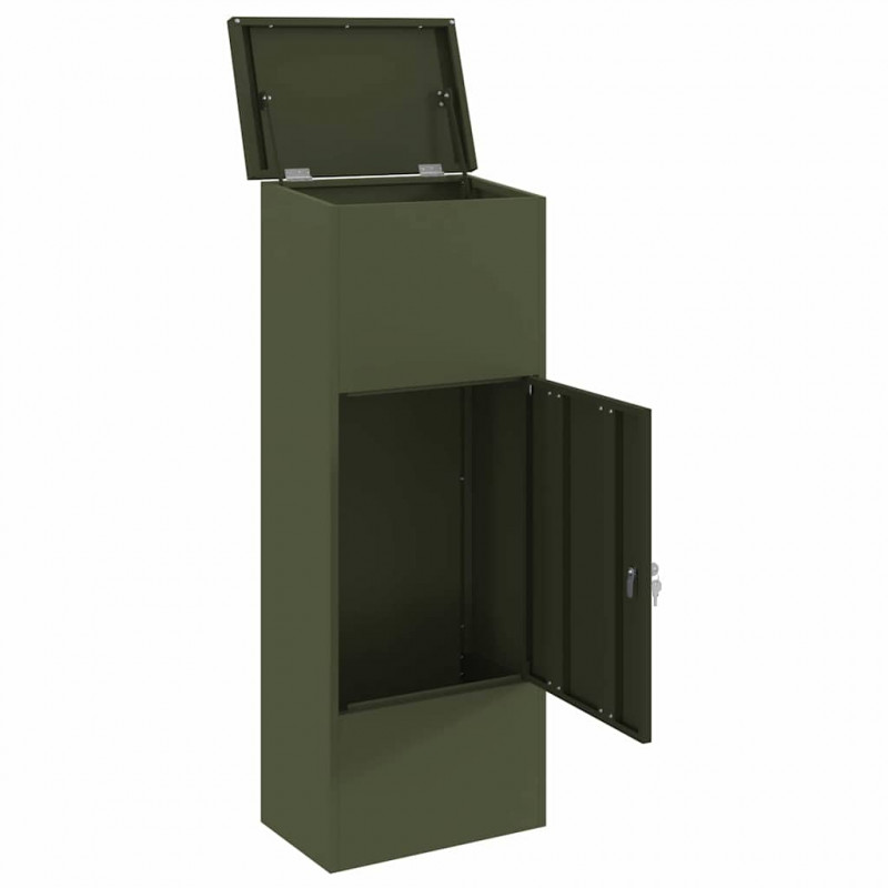 Skrzynka na przesyłki oliwkowy 44,5 x 29 x 110,5 cm Stal