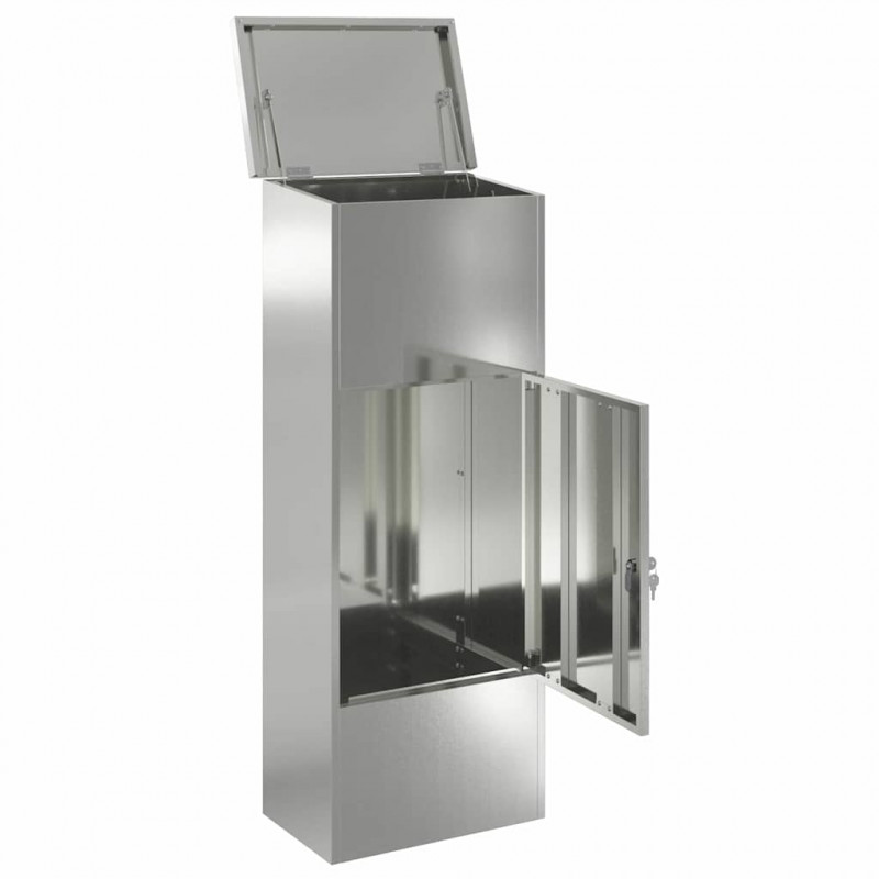Skrzynka na przesyłki z drzwiami Czarny 44,5 x 29 x 110,5 cm